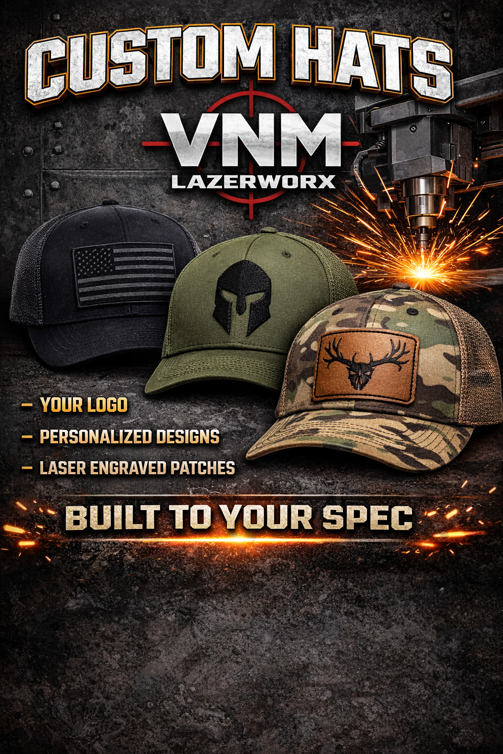 Leatherette Patch Hats & Beanies