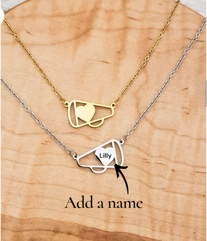 Petite Cheer Megaphone Necklace (Silver or Gold)