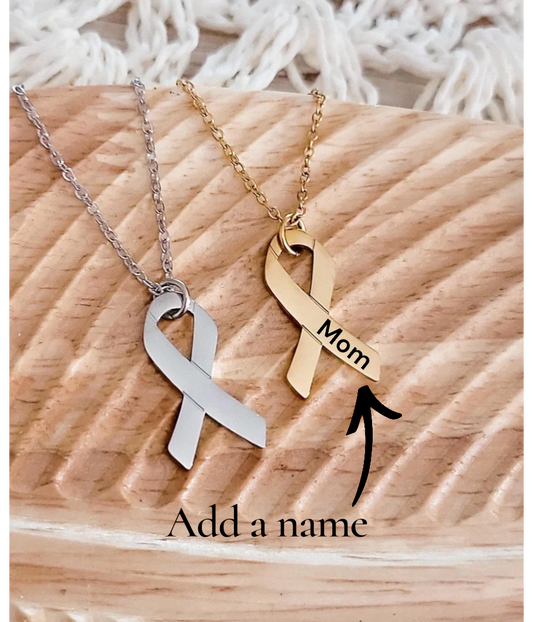 Awareness Ribbon Necklace (Silver or Gold)