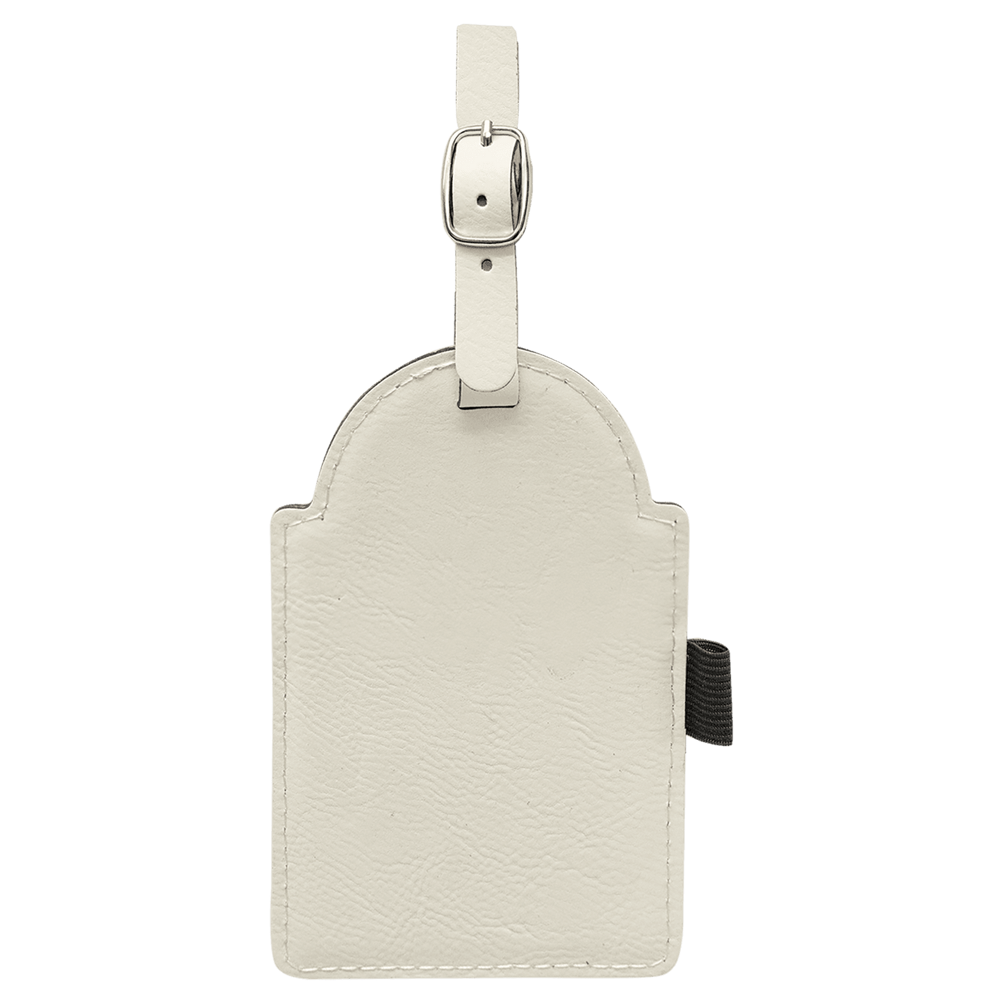 White Leatherette Golf Bag Tag with 3 Wooden Tees