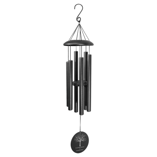 36" Black Powder Coated Aluminum Wind Chime